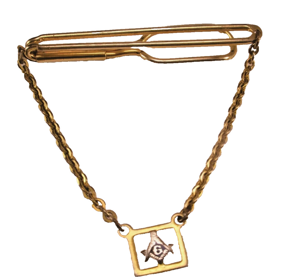 Shriners Vintage Swank Tie Bar Clip Scottish Rite Masonic Grand Lodge Estate Pc.